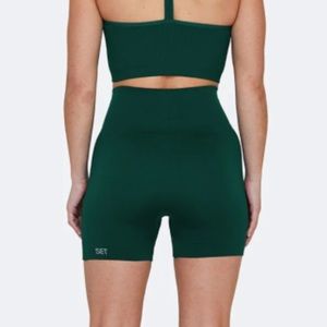 SET Active green juice biker shorts ribbed seamless material 5 inch inseam